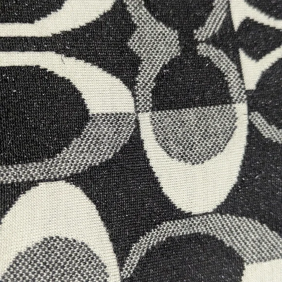 Coach Signature Black White Gray Wool Blend Knit Scarf Shawl - Picture 3 of 7